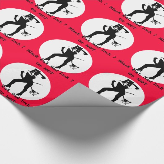 Kattenvrouw silhouette cadeaupapier (Hoek)