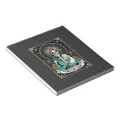 Kattenvrouw Skelet Tarot Bloem Gothic Notitieblok (Schuin)