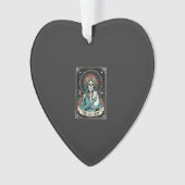 Kattenvrouw Skelet Tarot Bloem Gothic Ornament (voorkant)