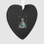 Kattenvrouw Skelet Tarot Bloem Gothic Ornament (voorkant)