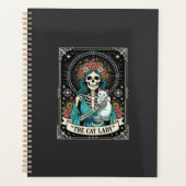 Kattenvrouw Skelet Tarot Bloem Gothic Planner (Voorkant)