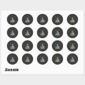 Kattenvrouw Skelet Tarot Bloem Gothic Ronde Sticker (Vel)