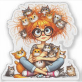 Kattenvrouw sticker (Voorkant)