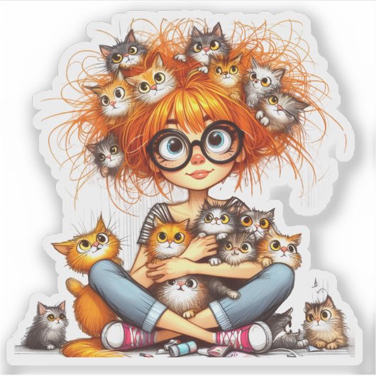 Kattenvrouw sticker (Voorkant)