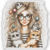 Kattenvrouw sticker (Voorkant)