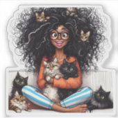 Kattenvrouw sticker (Voorkant)