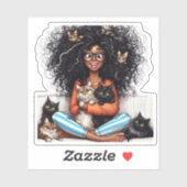 Kattenvrouw sticker (Vel)
