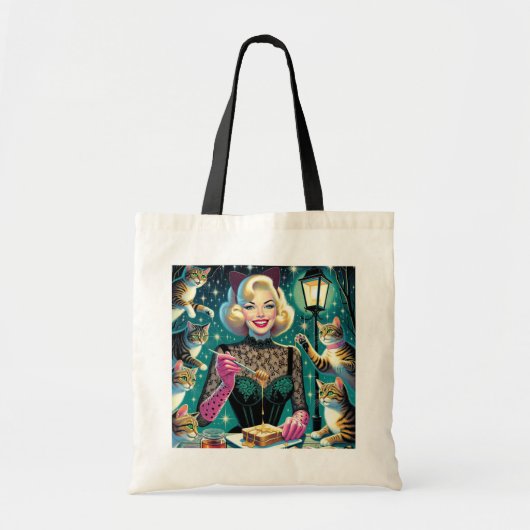 Kattenvrouw T-shirt Tote Bag (Voorkant)