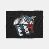 Kattenvrouwen voor Kamala President Kamala Harris Fleece Deken (Voorkant (Horizontaal))