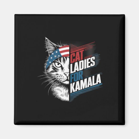 Kattenvrouwen voor Kamala President Kamala Harris  Magneet (Voorkant)
