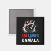 Kattenvrouwen voor Kamala President Kamala Harris  Magneet (Voorkant / Achterkant)