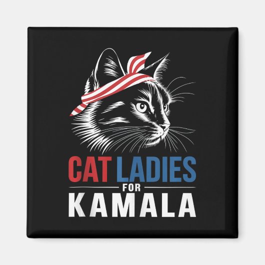 Kattenvrouwen voor Kamala President Kamala Harris  Magneet (Voorkant)