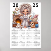 Kattenvrouwtje en katten 2025 Kalender Poster (Voorkant)