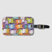 Kattenvrouwtje Schattigee kattenkunst Bagagelabel (Voorkant (horizontaal))