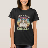 Kattenvrouwtje steunt Kamala T-shirt (Voorkant)