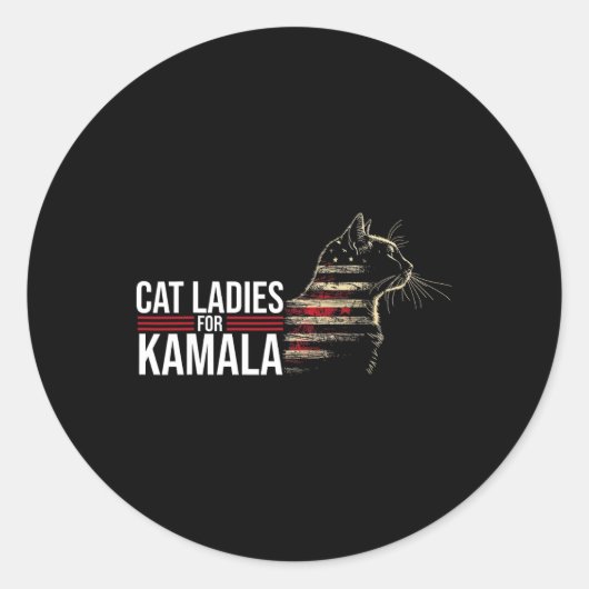 Kattenvrouwtjes voor Kamala Ronde Sticker (Voorkant)