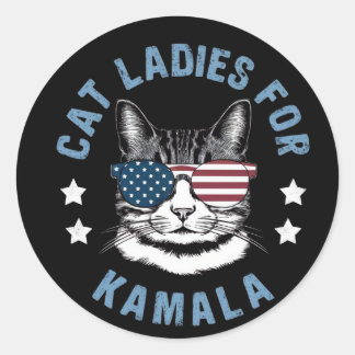 Kattenvrouwtjes voor Kamala Ronde Sticker