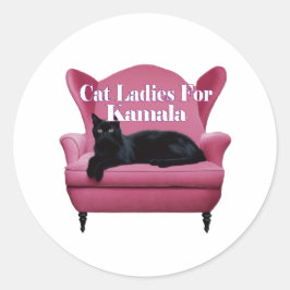 Kattenvrouwtjes voor Kamala. Ronde Sticker