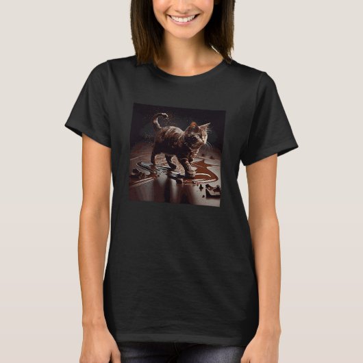 Kattenwandelende Chocolade T-shirt (Voorkant)