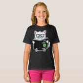 kattenwereld    dominationcat lezen boekworm t-shirt (Voorkant volledig)