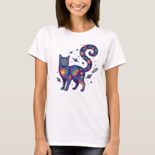 Kattenwervelnevelstaart Kosmische Psychedelische K T-shirt