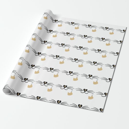 Kattenwhiskers Cadeaupapier (Uitgerold)