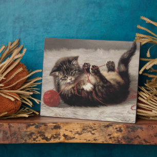 Kattenwieg, Een kat die speelt met een bol garen Fotoplaat