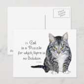 Kattenwijsheid - een kat is een puzzel briefkaart (Voorkant / Achterkant)