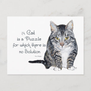 Kattenwijsheid - een kat is een puzzel briefkaart