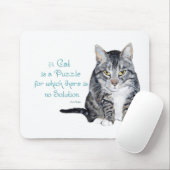 Kattenwijsheid - een kat is een puzzel muismat (Met muis)