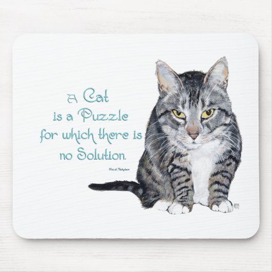 Kattenwijsheid - een kat is een puzzel muismat (Voorkant)