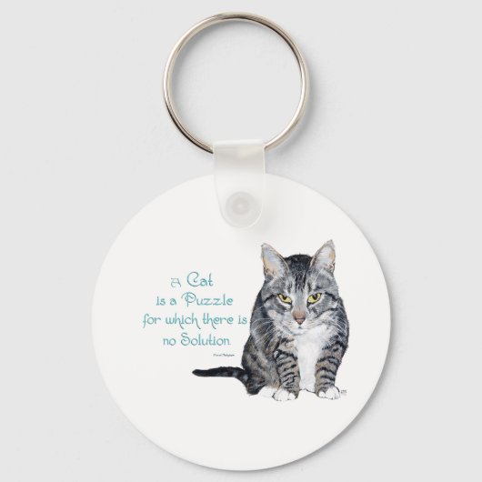 Kattenwijsheid - een kat is een puzzel sleutelhanger (Voorkant)