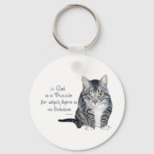 Kattenwijsheid - een kat is een puzzel sleutelhanger
