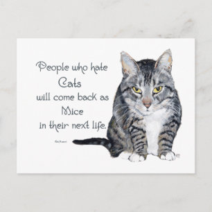 Kattenwijsheid - Mensen die haten katten Briefkaart