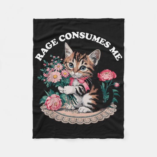 Kattenwoede verbruikt me fleece deken (Voorkant)