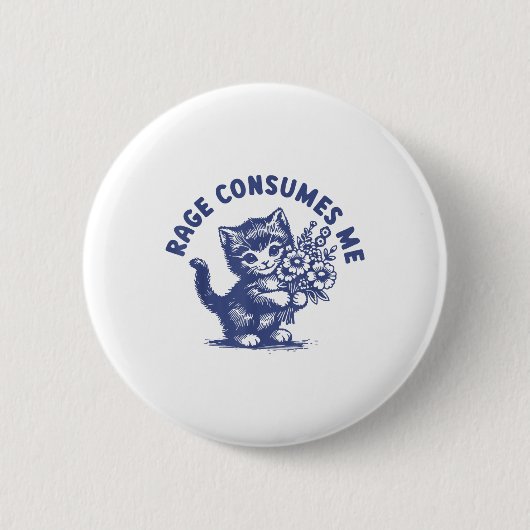 Kattenwoede verbruikt me ronde button 5,7 cm (Voorkant)
