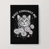 Kattenwoede Verteert Me Grappig Sarcasme Kitten Bl Button (Voorkant)