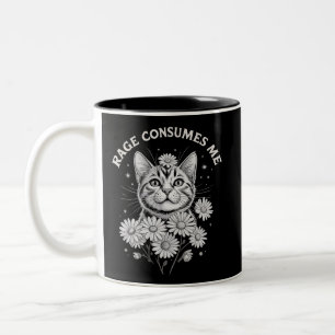 Kattenwoede Verteert Me Grappig Sarcasme Kitten Bl Tweekleurige Koffiemok