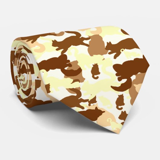 kattenwoestijnsilhouet stropdas (Opgerold)