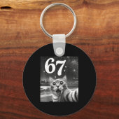 Kattenzelfie met 67 Meme Grappige Katten Grafisch Sleutelhanger (Voorkant)