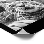 Kattenzelfie met Alien Ufo Grappige Kat Voor Manne Poster (Hoek)