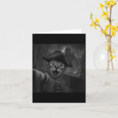 Kattenzelfie met Cthulhu Kosmische Horror Grappige Kaart (Gele Bloem)