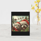 Kattenzelfie met de slee van de Kerstman Rare Grap Kaart (Gele Bloem)