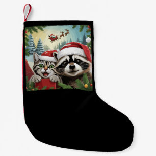 Kattenzelfie met de slee van Sinterklaas Rare wasb Kleine Kerstsok