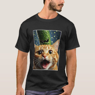 Kattenzelfie met Komkommer Grappige Huisdier Eigen T-shirt