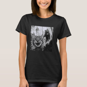 Kattenzelfie met weerwolf Grappige kat T-shirt