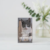 Kattenzetters grappige thuisverzorging, busje visitekaartje (Staand voorkant)