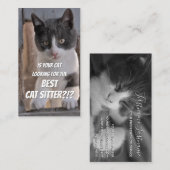 Kattenzetters grappige thuisverzorging, busje visitekaartje (Voorkant / Achterkant)