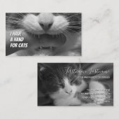 Kattenzetters grappige thuisverzorging, busje visitekaartje (Voorkant / Achterkant)