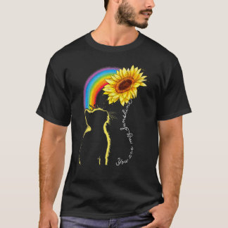Kattenzonnebloem Regenboog Voor Katten Kattenmoede T-shirt
